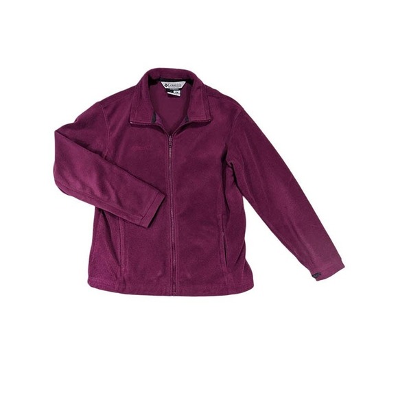 Columbia Tops - Columbia Full Zip Fleece Jacket Womens M Pink Cabincore Granola Girl‎ Athleisure
